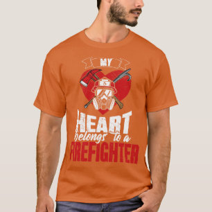 Camiseta Mulher bombeiro Meu coração pertence a um bombeiro
