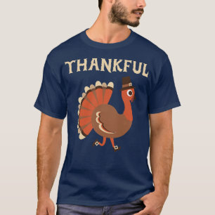 Camiseta Mulher Bonita Ação de Graças Engraçado Turquia Cai