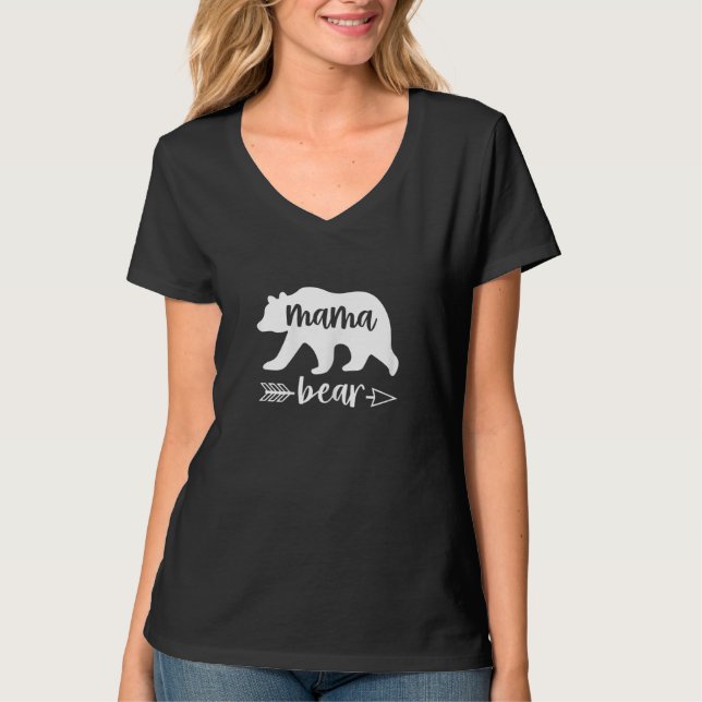 Camiseta Mulher Bonita Ursa De Mama Para O Dia Das Mães (Frente)