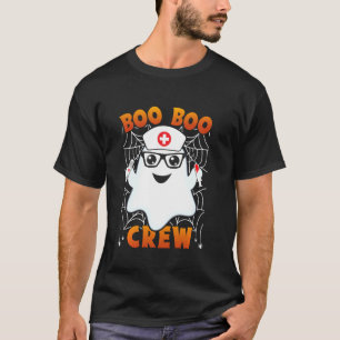 Camiseta Mulher Boo Boo Crew Enfermeira Fantasma Retro Hall