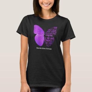 Camiseta Mulher Borboleta Roxo Fita Violência Doméstica A