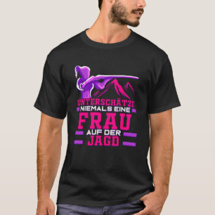 Camiseta Mulher caçadora de veados vermelhos caçando caça s