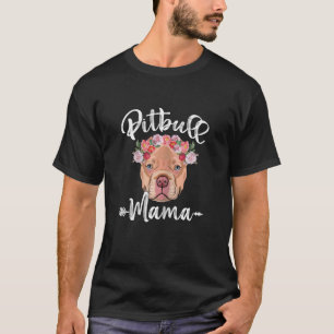 Camiseta Mulher Cachorro Bonito Mãe Dia de as mães Pitbull 