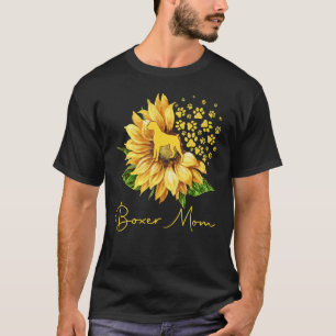 Camiseta Mulher Cachorro de Girassol Mamãe Cachorro