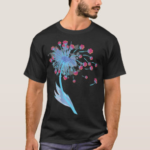 Camiseta Mulher Cachorro Imprime Cachorro Flor Dandelion Am