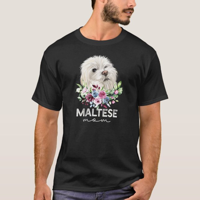 Camiseta Mulher Cachorro Maltês Mãe (Frente)