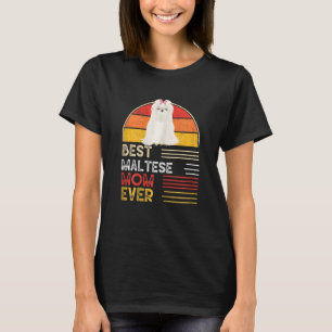 Camiseta Mulher Cachorro Vintage Melhor Mãe Maltesa Nunca M