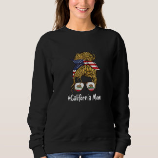 Camiseta Mulher Califórnia Mãe Patriótica Americana Bandeir