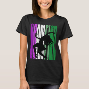 Camiseta Mulher Campeã Dança Aniversário Música Roxo Verde