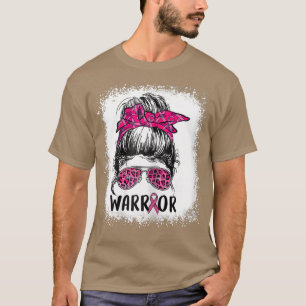 Camiseta Mulher Cancer da mama Mensagem Bun Leopard Ble