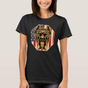 Camiseta Mulher Cão EUA Bandeira Cane Corso Mãe 2