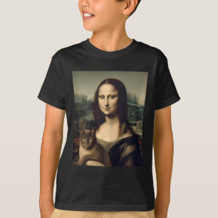 Camiseta Mulher Cat Lover Mona Lisa Cat Kitten