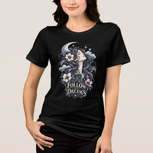 Camiseta Mulher Celestial Gravura Vintage