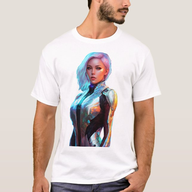 Camiseta Mulher Com Beleza Futurística (Frente)