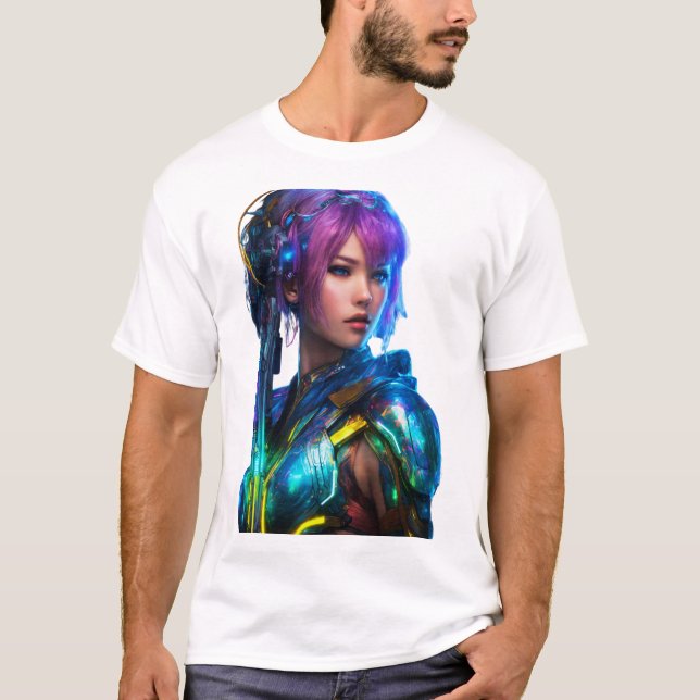 Camiseta Mulher Com Beleza Futurística (Frente)