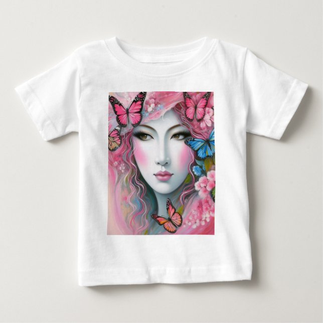 Camiseta Mulher com borboletas (Frente)