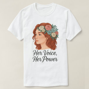 Camiseta Mulher com Cabeça Floral, Empoderamento feminino