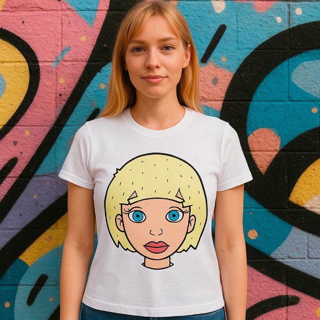 Camiseta Mulher Com Cabelo Amarelo (Criador carregado)