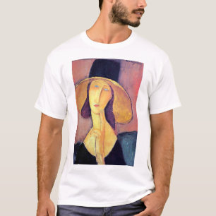 Camiseta Mulher com chapéu grande, Modigliani