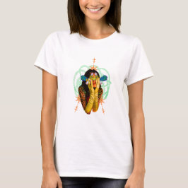 Camiseta Mulher com Colagem de Peixes