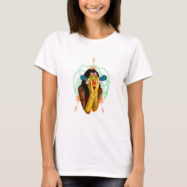 Camiseta Mulher com Colagem de Peixes (Frente)