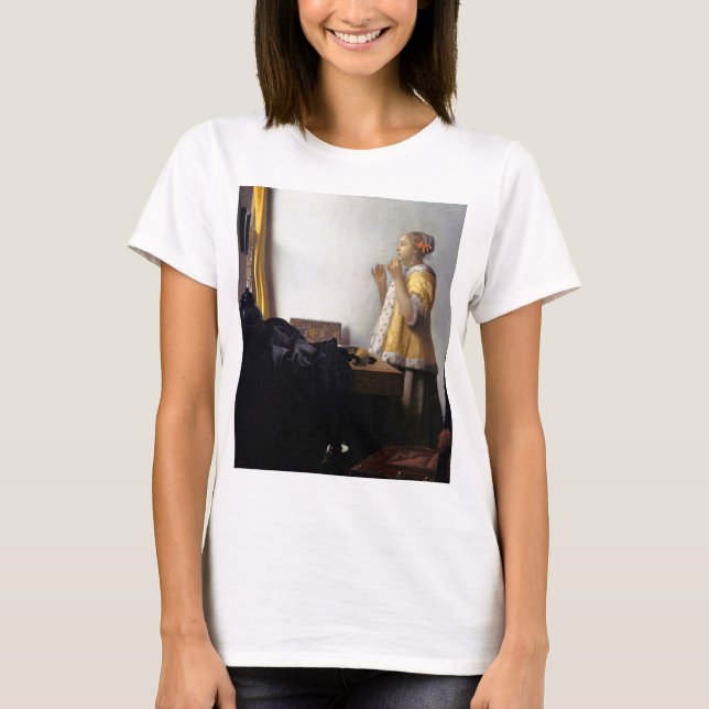 Camiseta Mulher com Colar Pérola, Johannes Vermeer (Frente)