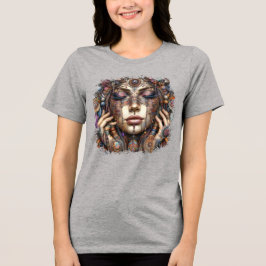 Camiseta Mulher com Elaborada Ornamentação Baseada em Triba