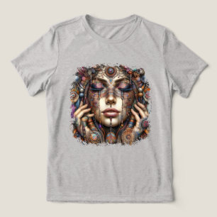 Camiseta Mulher com Elaborada Ornamentação Baseada em Triba