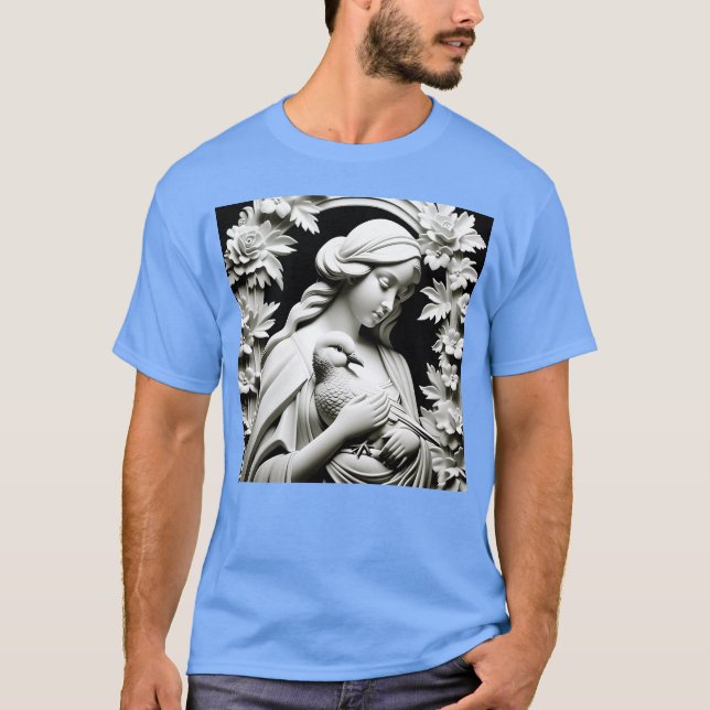 Camiseta Mulher com Pássaro e Flores (Frente)