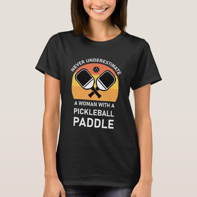 Camiseta Mulher com Pickleball Paddle (Frente)