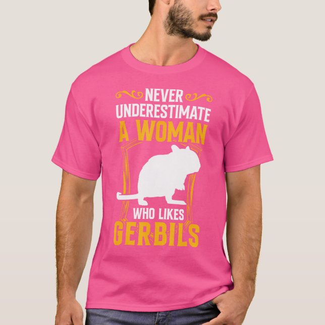 Camiseta Mulher Com Rato Do Deserto Gerbil Rodent (Frente)