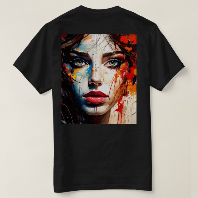 Camiseta Mulher com Rosto Pintado (Verso do Design)