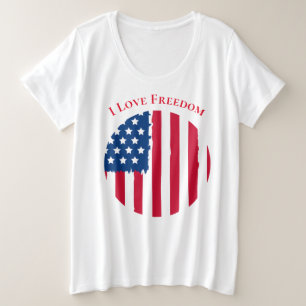 Camiseta Mulher com tamanho T-Shirt-Freedom