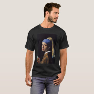 Camiseta Mulher com um Terremoto Branco atrás de Vermeer