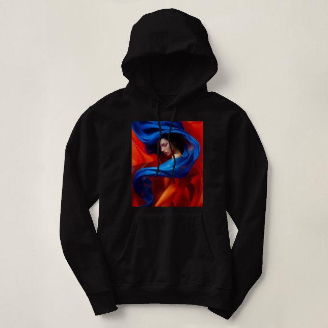 Camiseta Mulher com Véu Azul Cobalto em Laranja (Frente do Design)