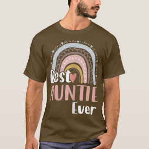 Camiseta Mulher Coração Boho Rainbow Melhor Tia Alguma Vez 