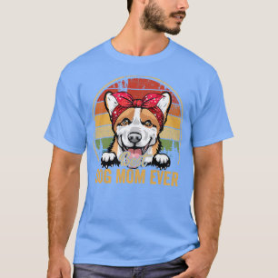 Camiseta Mulher Corgi Melhor Cachorro Mãe Alguma Vez Retror