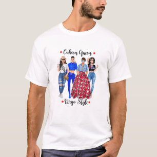 Camiseta Mulher Cuba: Garota Virgo Sinal Zodiac Aniversári