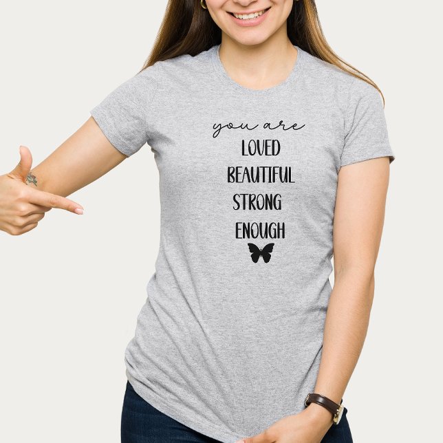 Camiseta Mulher da borboleta motivacional (Criador carregado)