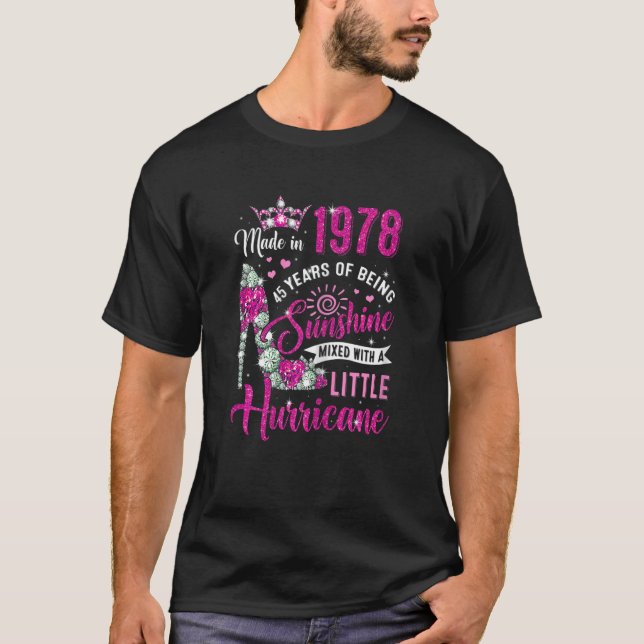 Camiseta Mulher De 45 Anos Feita Em 1978 Aniversário Rainha (Frente)