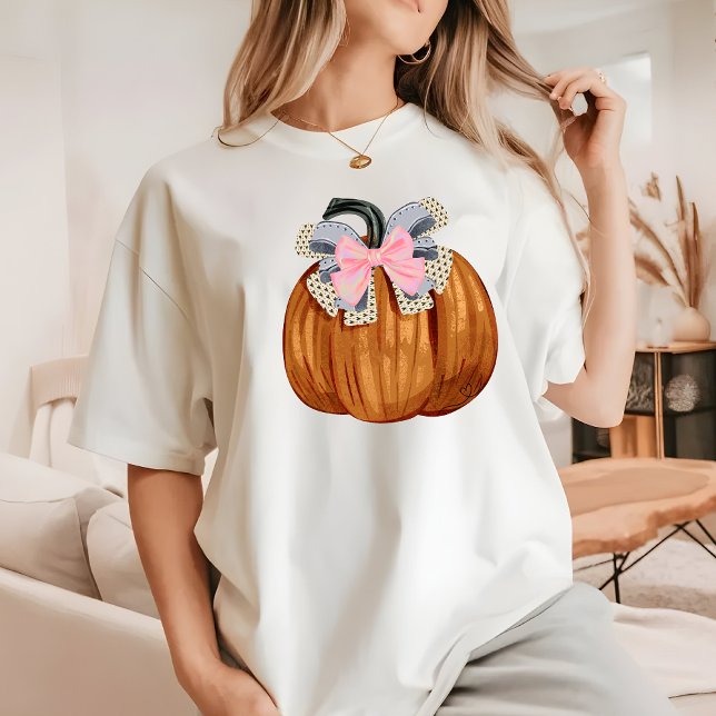 Camiseta Mulher de Abóbora Moderna e Bonita Na moda Simples (Pumpkin Halloween Shirt)