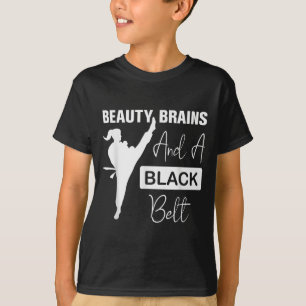 Camiseta Mulher de Artes Marciais Faixa Preta Beleza Cerebr