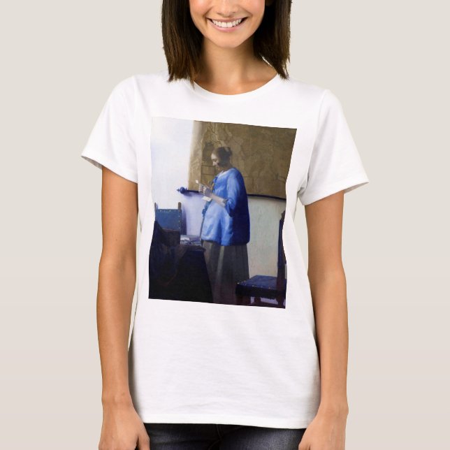 Camiseta Mulher de Azul, Johannes Vermeer (Frente)