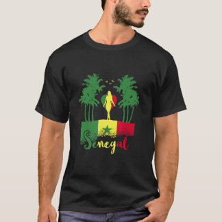 Camiseta Mulher de Bandeira senegalesa é moça de orgulho se