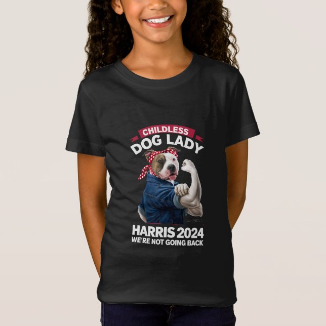 Camiseta Mulher De Cachorro Sem Filhos Está Votando A Eleiç (Frente)