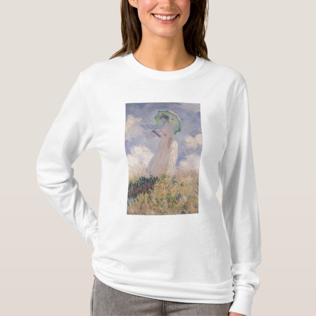 Camiseta Mulher de Claude Monet | com o parasol girado (Frente)