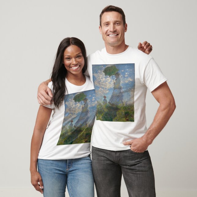 Camiseta Mulher de Claude Monet com Parasol (The Stroll) (Unissex)