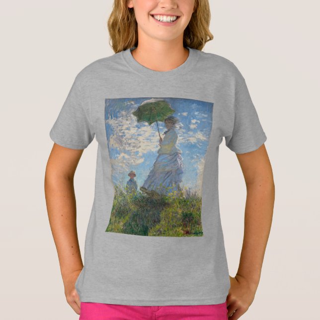 Camiseta Mulher de Claude Monet com um parasol 1875 (Frente)