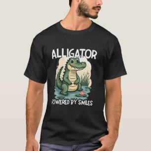 Camiseta Mulher de desenho animado amante de jacarés engraç