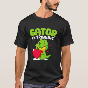Camiseta Mulher de desenho animado amante de jacarés engraç